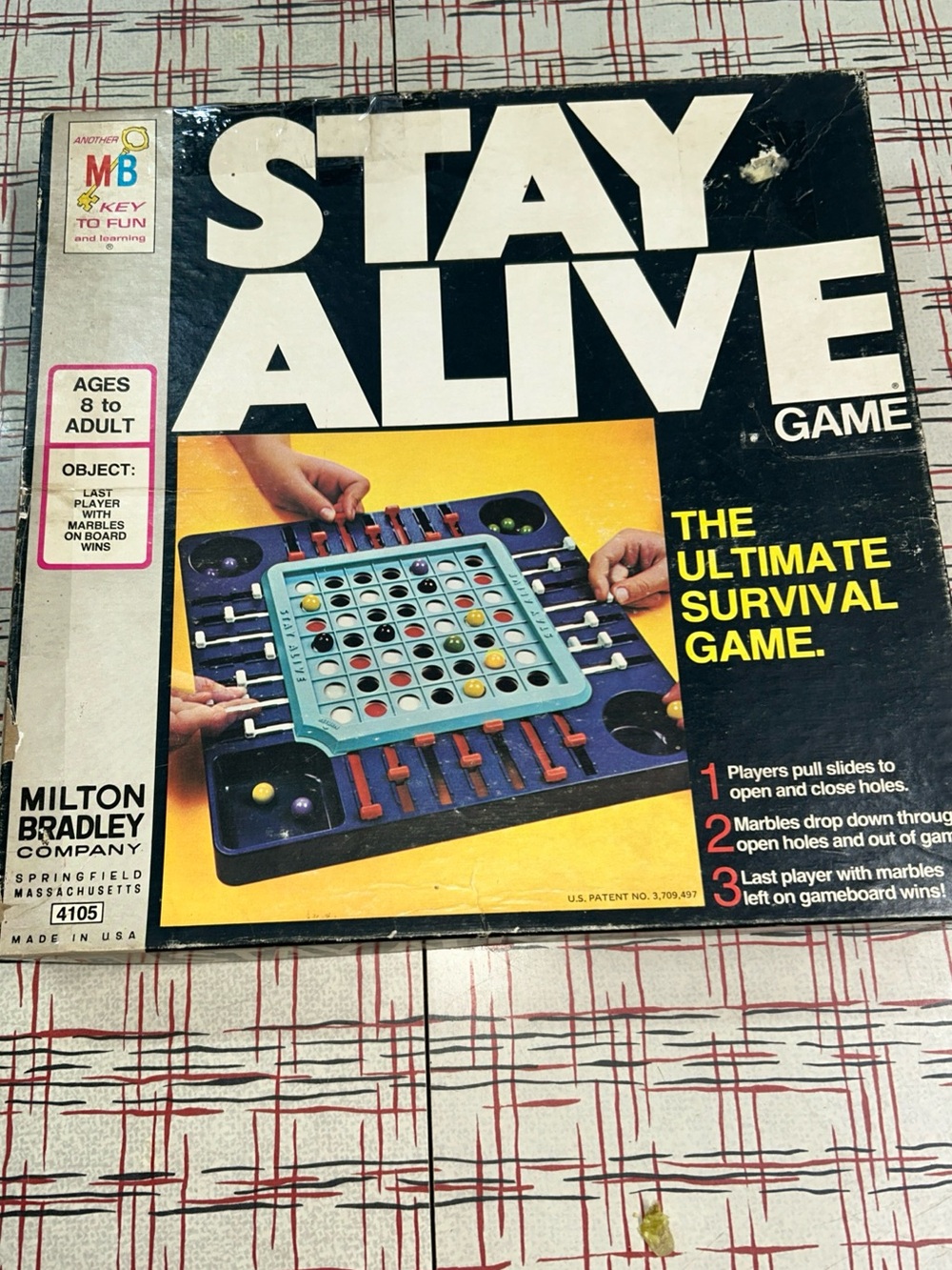 Milton Bradley, Stay Alive, 1971 Marble Ultimate Survival Game, *Complete*